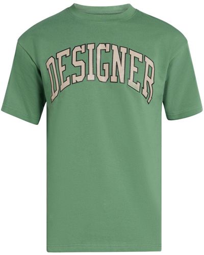 Market Slogan-print Cotton T-shirt - Green