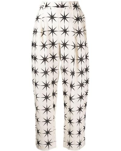 JNBY Printed Straight-leg Trousers - White