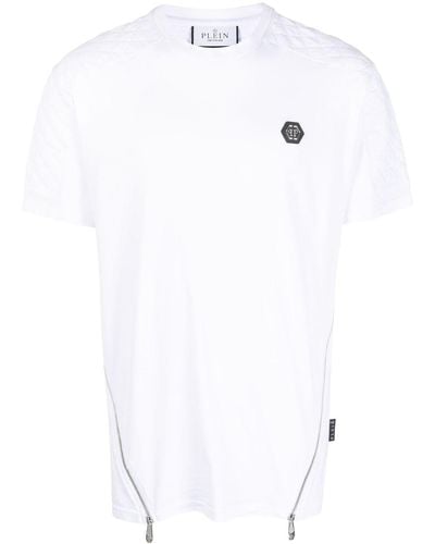 Philipp Plein T-shirt girocollo con applicazione - Bianco
