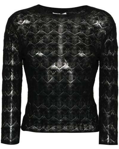 Vince Lace-pattern Cotton Top - Black