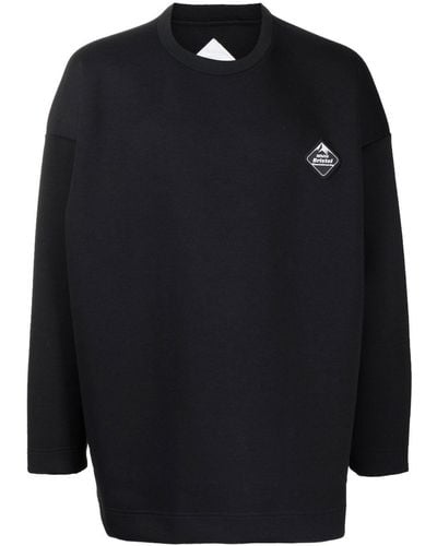 White Mountaineering Patch-detail Crew-neck Sweatshirt - Blue