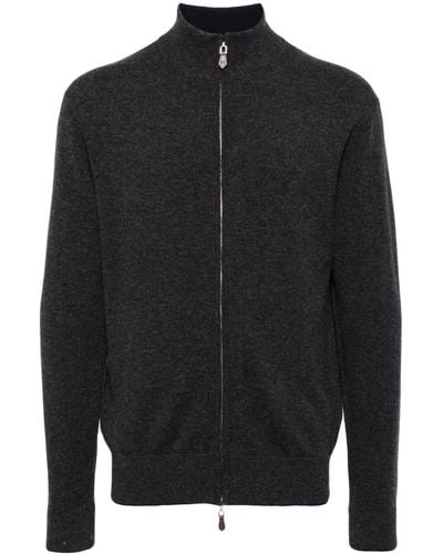 N.Peal Cashmere Knightsbridge Zip-front Cashmere Sweater - Black