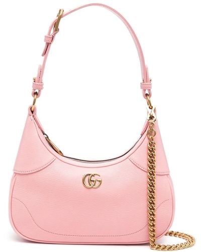 Gucci Schultertasche Aphrodite Small aus Leder - Pink