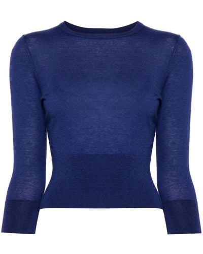 N.Peal Cashmere Superfine Pullover aus Kaschmir - Blau