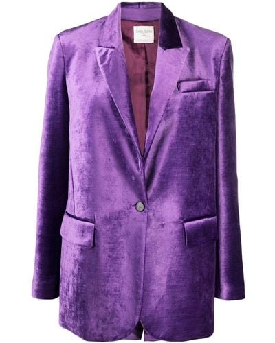 Forte Forte Single-breasted Velvet Blazer - Purple