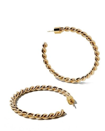 Jennifer Fisher Ayesha Twisted Hoop Earrings - Metallic