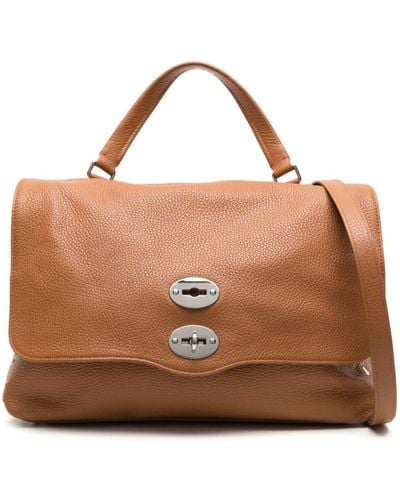 Zanellato Medium Postina Daily Leather Tote Bag - Brown