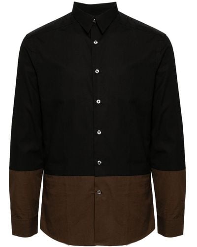 Paul Smith Two-tone Cotton Shirt - Black