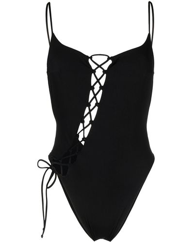 Sian Swimwear Jada Lace-up Swimsuit - Black