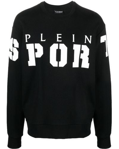 Philipp Plein Ls Logo-print Cotton Sweater - Black