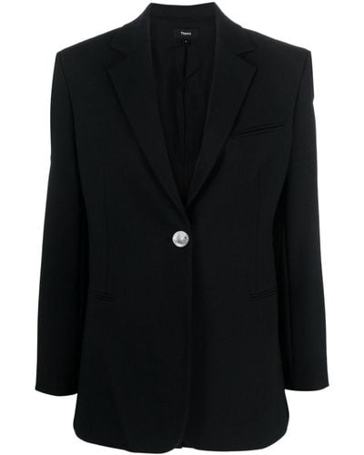 Theory Embossed-button Single-breasted Blazer - Black