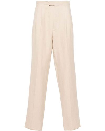 Zegna Tailored Tapered Trousers - Natural