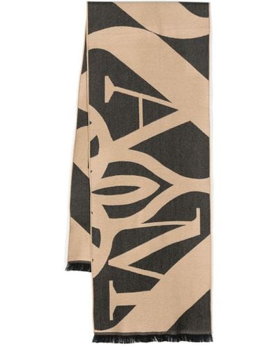 Alexander McQueen Wollen Sjaal Met Logo-jacquard - Naturel