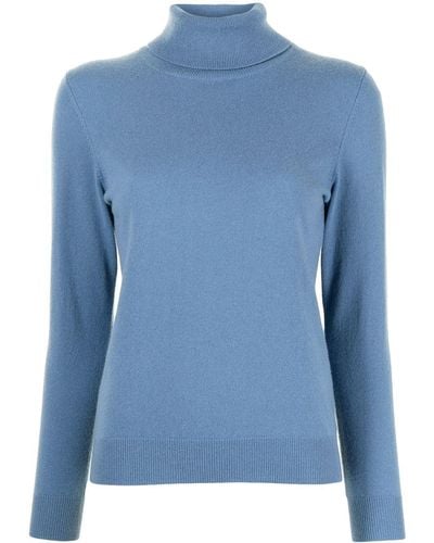 N.Peal Cashmere Roll Neck Sweater - Blue