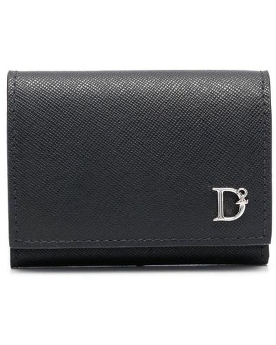 DSquared² Logo-plaque folded wallet - Grigio