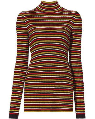 Proenza Schouler Striped High-neck Sweater - Brown
