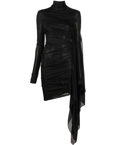 Mugler ドレープ ドレス - ブラック