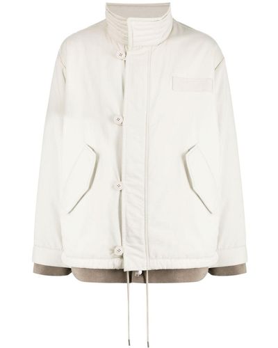 FIVE CM Funnel-neck Layered Down Jacket - White