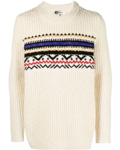 Isabel Marant Neutral Gerald Wool Jacquard Sweater - Men's - Acrylic/wool - White