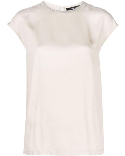 Fabiana Filippi Crystal-embellished Chiffon Blouse - Natural