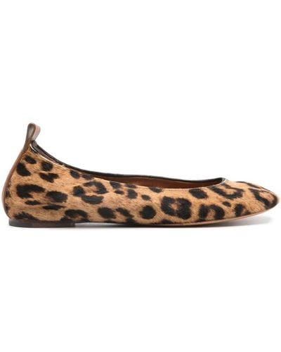 Lanvin Leopard-print Ballerina Shoes - ブラウン