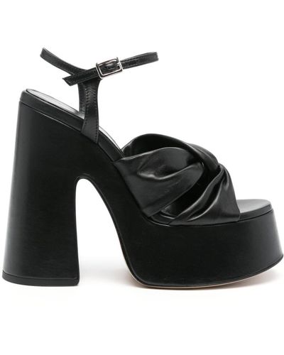 Vic Matié Sash 140mm Leather Sandals - Black