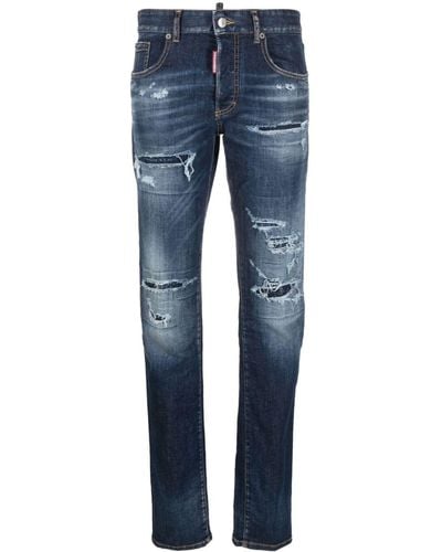 DSquared² Ripped Skinny Jeans - Blue