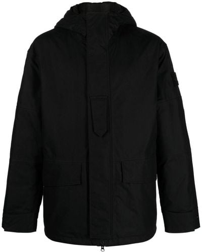 Stone Island Chaqueta teñida con capucha - Negro