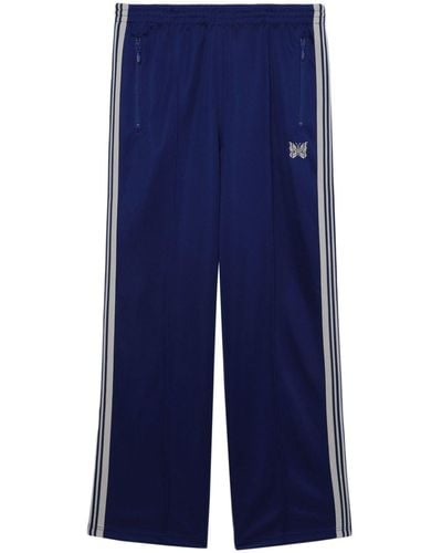 Needles Pantalon de jogging à logo brodé - Bleu