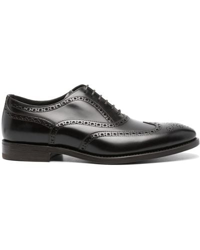 Henderson Perforated-detail Leather Oxford Shoes - Brown