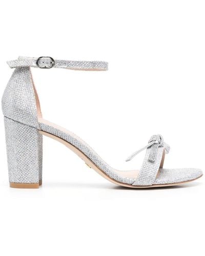 Stuart Weitzman Nearlynude 80mm Crystal Sandals - White