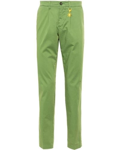 Manuel Ritz Garment-dyed Straight Trousers - Green
