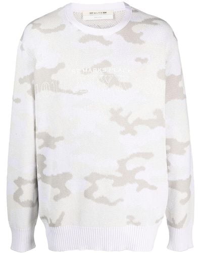 1017 ALYX 9SM Camouflage-pattern Logo-print Jumper - White