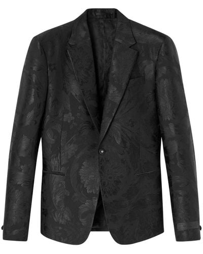 Versace バロッコジャカード シングルジャケット - ブラック