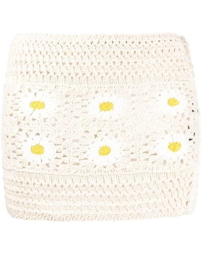 Alanui Daisy Crochet Skirt - Natural