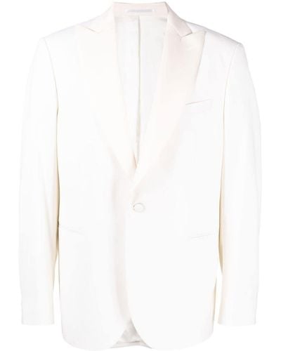 N.Peal Cashmere Blazer à simple boutonnage - Blanc