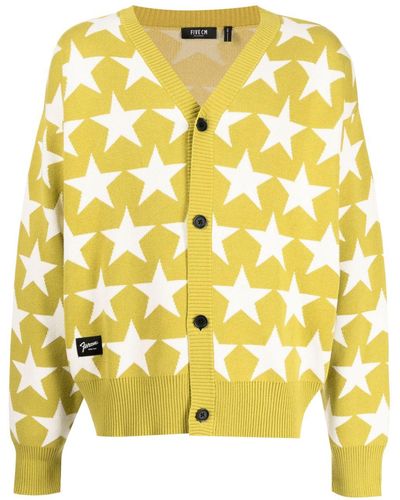 FIVE CM Star Intarsia-knit Cardigan - Yellow