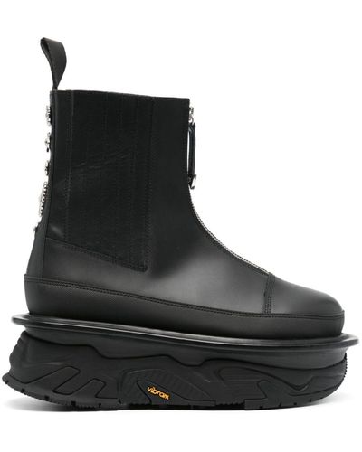 Toga Virilis Rivet-detail Leather Boots - Black