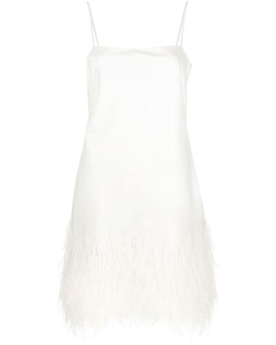 Polo Ralph Lauren Vestido corto de saten con plumas - Blanco