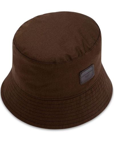 Dolce & Gabbana Drill Logo-appliqué Bucket Hat - Brown