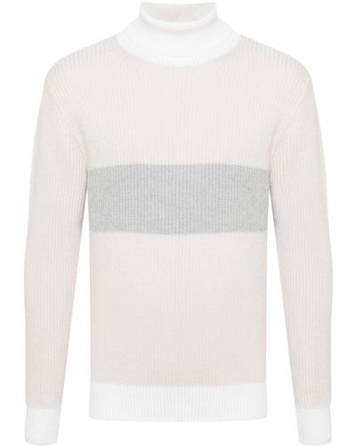 Eleventy Pullover mit Kontrastdetails - Weiß