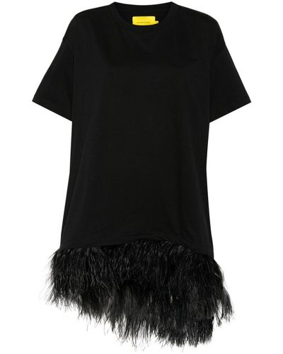 Marques'Almeida Feather-detail Mini Dress - Black