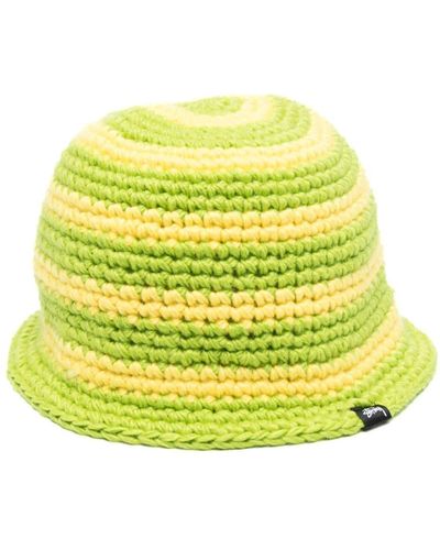 Stussy Sombrero de pescador Swirl a rayas - Amarillo