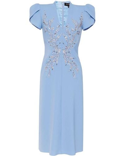 Jenny Packham Firefly Crystal-embellished Midi Dress - Blue