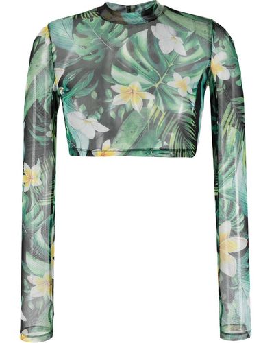 Philipp Plein Hawaii クロップドtシャツ - グリーン