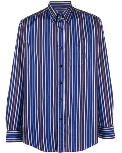 Paul & Shark Striped Button-up Shirt - Blue