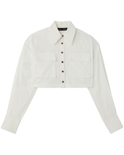 Proenza Schouler Cropped-Hemd aus Popeline - Weiß