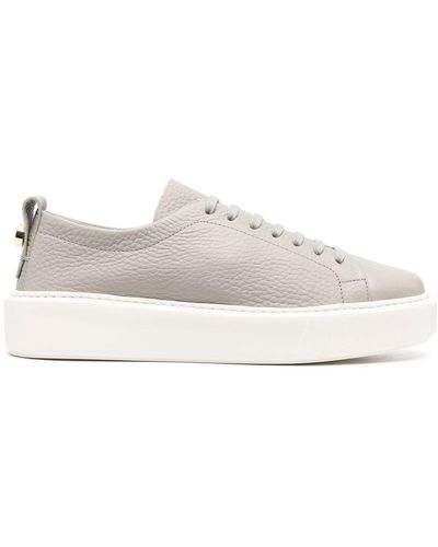 Henderson Pebbled-finish Low-top Trainers - White