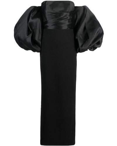 Solace London Robe longue Carmen à épaules dénudées - Noir