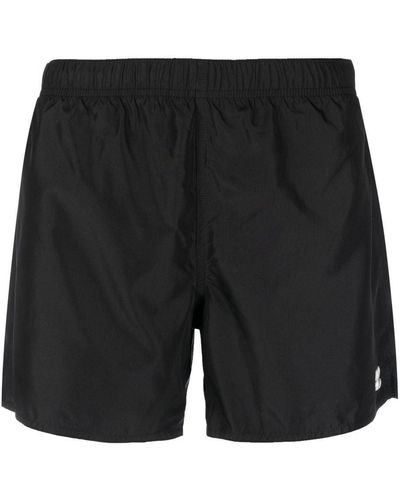 Courreges Logo-patch Swim Shorts - Black